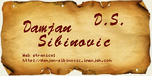 Damjan Sibinović vizit kartica
